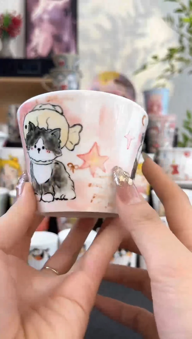 【闪购商品】摆件手工手绘陶瓷小杯杯
