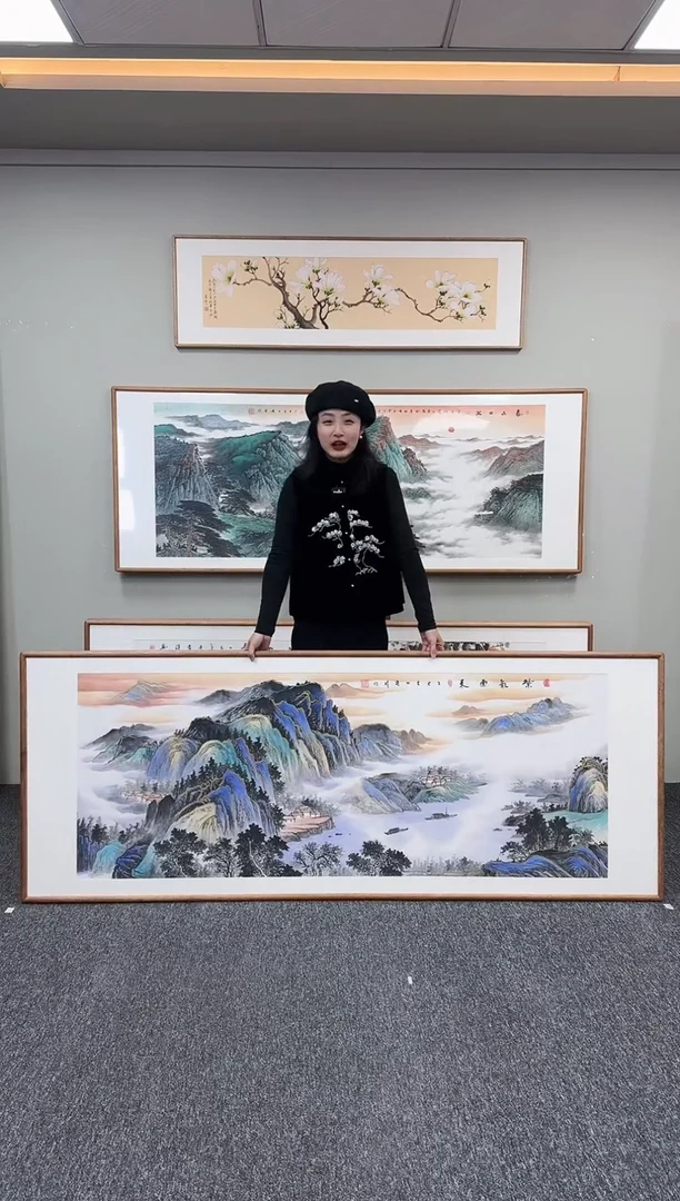 国画紫气东来210*80