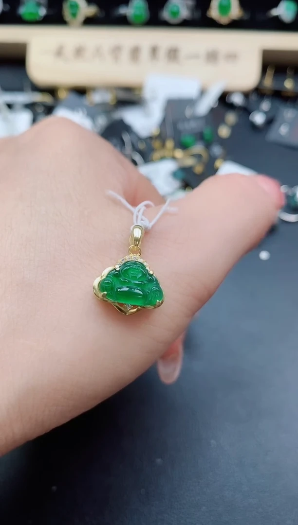 吊坠(赠链)银S925镶嵌翡翠1