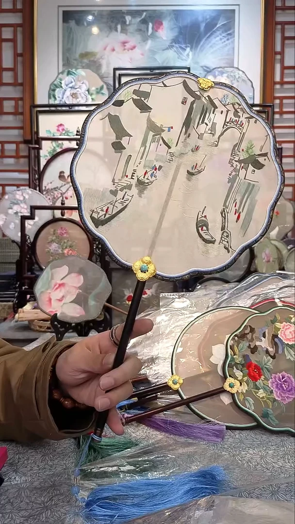 扇子纯手工苏绣团扇