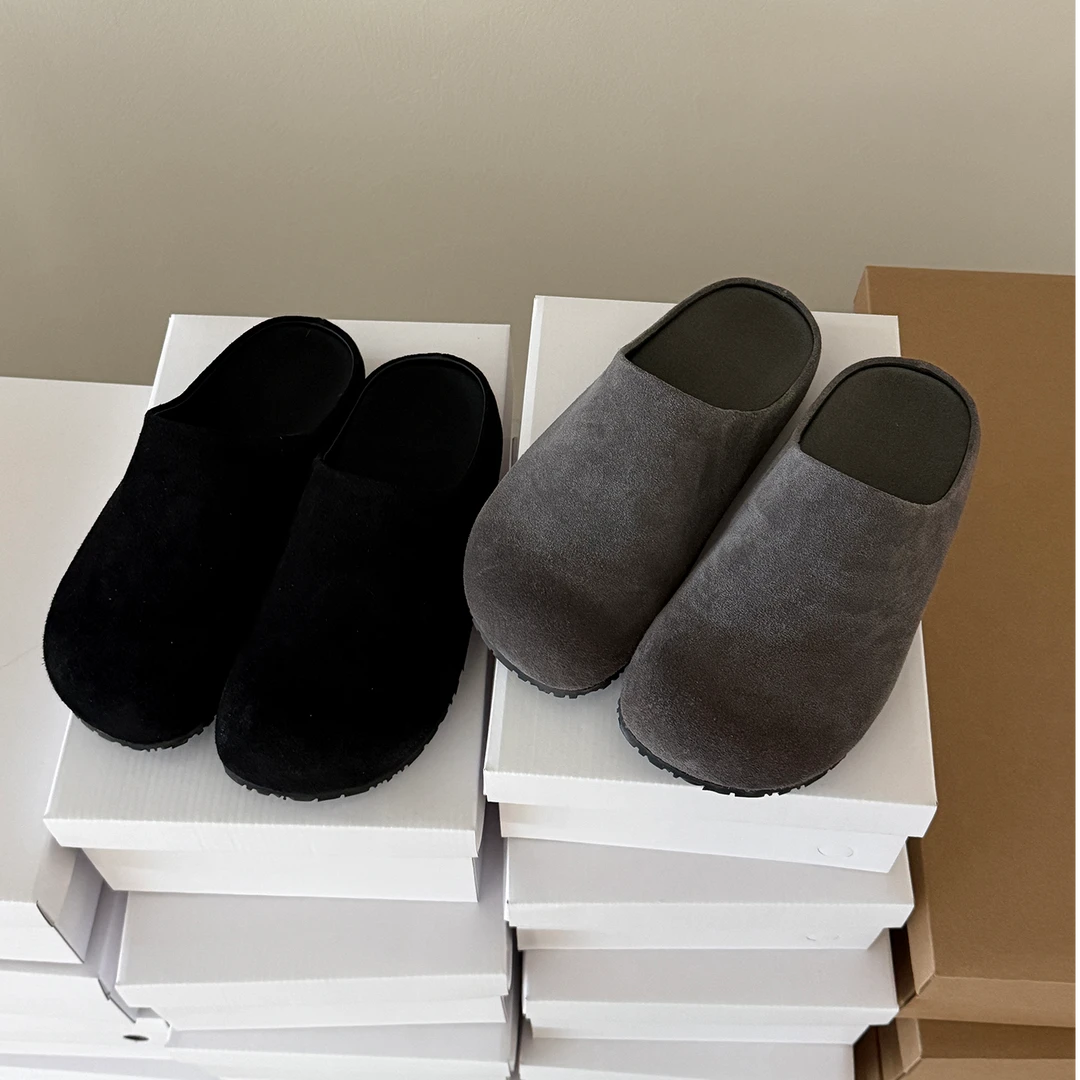 widelia陈姬儿韩系极简风纯色包头半拖鞋简约松弛外穿勃肯鞋5217