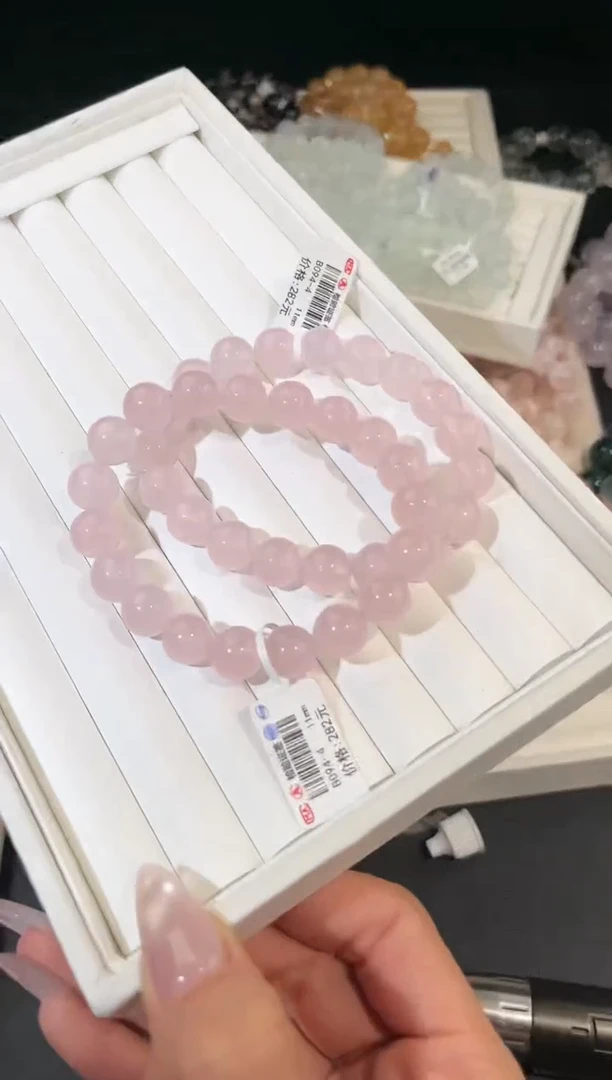 水晶手链未镶嵌多样性发一Q72粉晶11mm