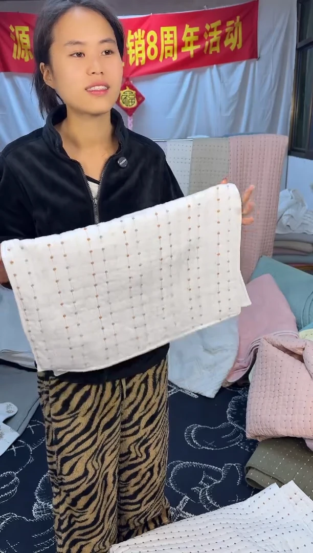 棉纯棉白色米粒秀三只枕套