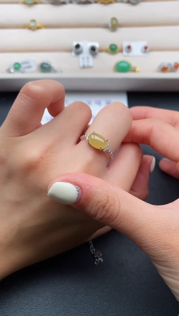 银S925镶嵌戒指翡翠8888888+3