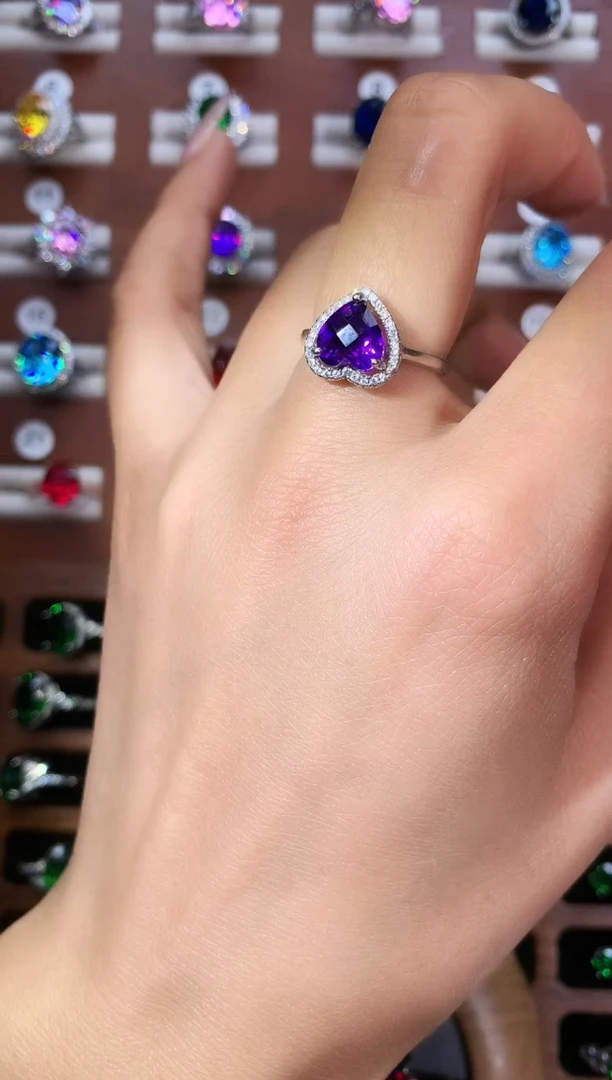 银S925镶嵌戒指碧玺8白