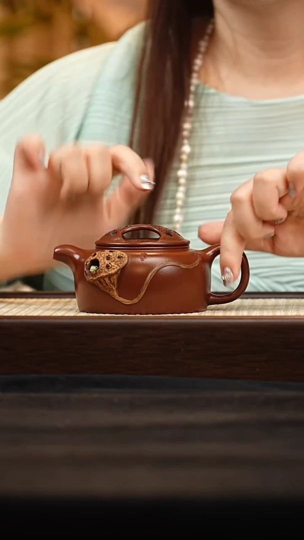 茶壶紫砂J0520023174牛盖 紫泥