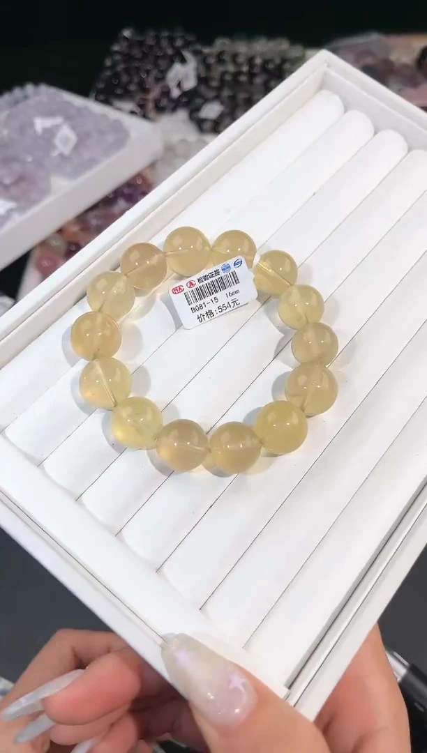 水晶手链未镶嵌多样性发一黄泡泡16mm