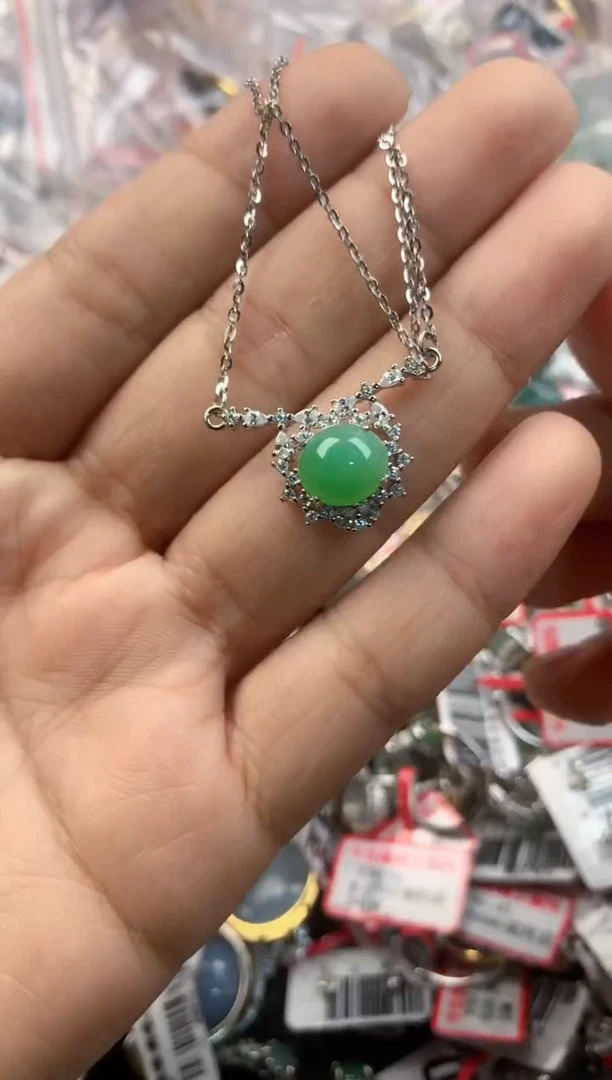 银S925镶嵌戒指翡翠2222----4