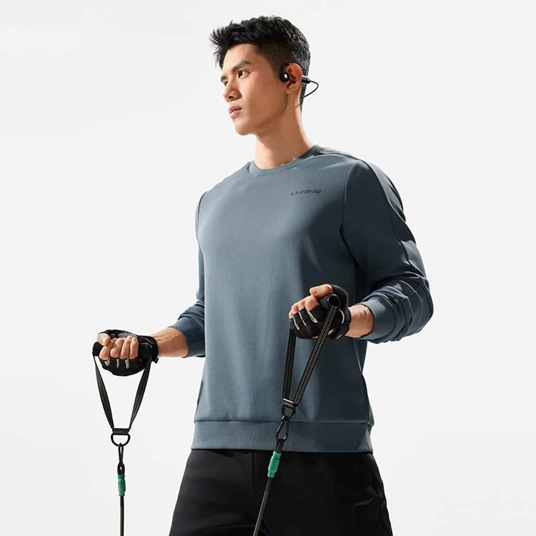 (B品以直播展示为主）李宁秋季舒适无帽柔软圆领套头上衣AWDU869