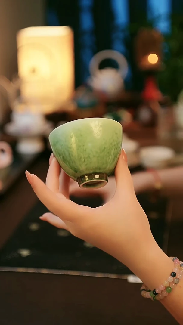 青云茶斋陶瓷茶具楚门窑变美人醉鸡心杯