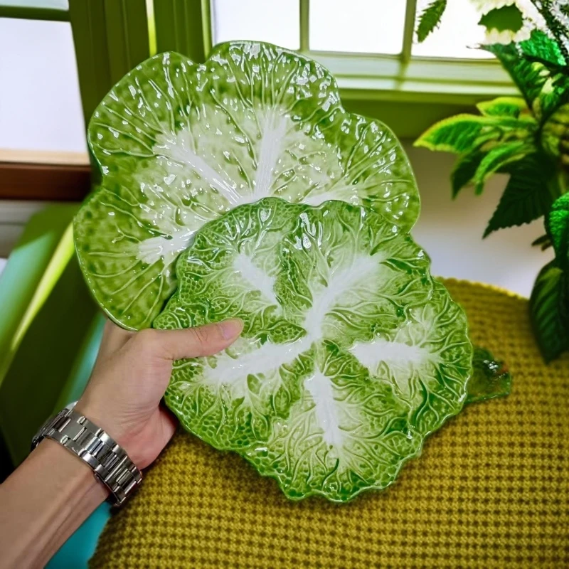 陶瓷白菜西餐点心盘菜盘10英寸+8英寸【一大一小】