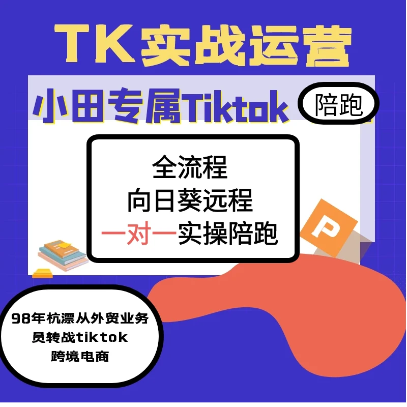 【小田跨境Tiktok】1对1远程向日葵全流程陪跑