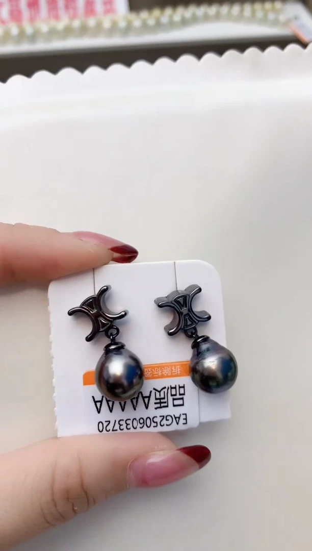 银S925镶嵌耳饰海水珍珠A98