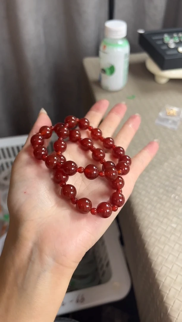 手镯玛瑙/玉髓未镶嵌红玛瑙手链珠子不包完美