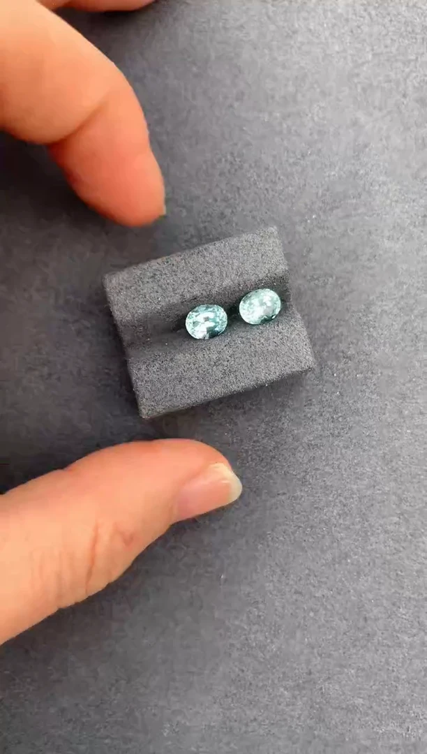 【闪购商品】海蓝宝石裸石未镶嵌1.9ct海蓝宝石配对