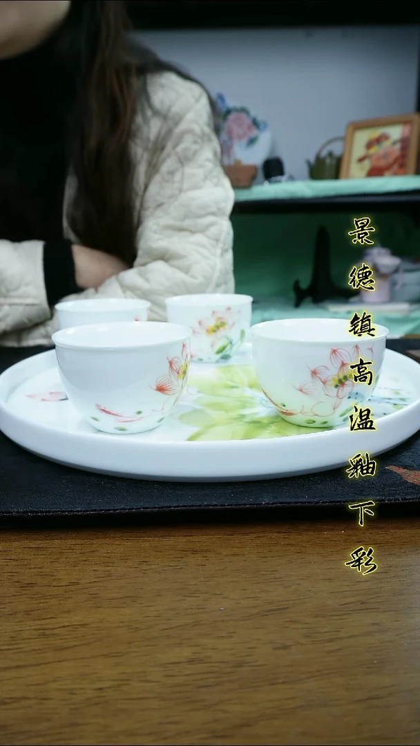 其他欢**瑜景德镇高温瓷（大圆壶呈加四个玉泥缸杯）