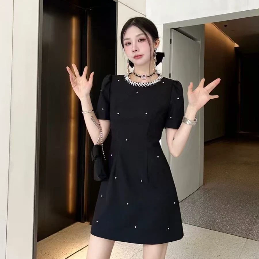 【双双专属】夏季小香风镶钻连衣裙泡珠重工夏季冰感透气高定款2516