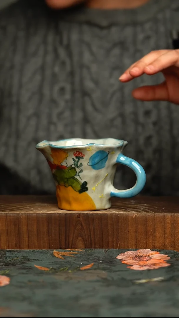 杯釉下彩手工手绘同款陶器