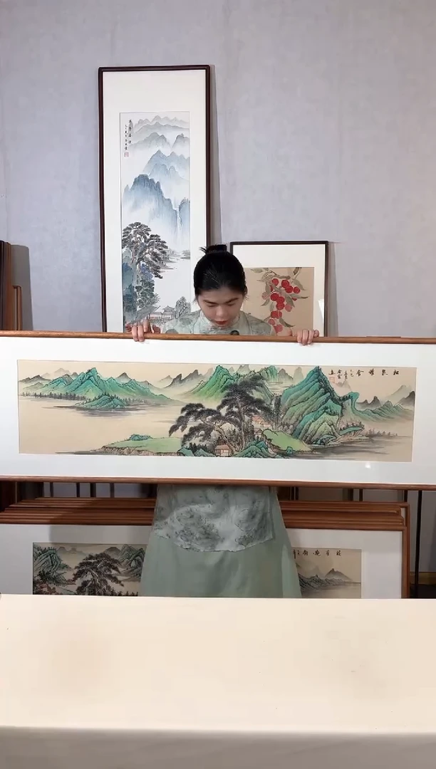 国画手绘*松泉雅舍*52*172cm带框发货