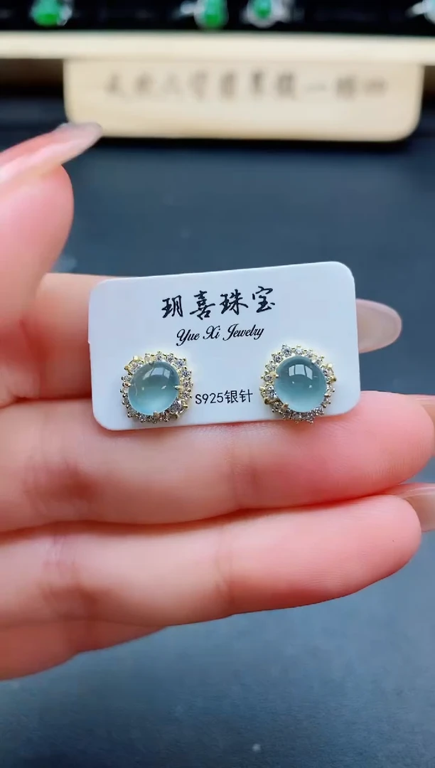银S925镶嵌戒指翡翠1
