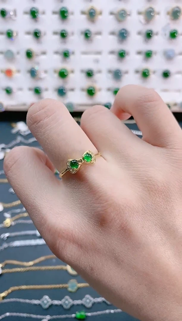 【闪购商品】翡翠戒指银S925镶嵌天然翡翠