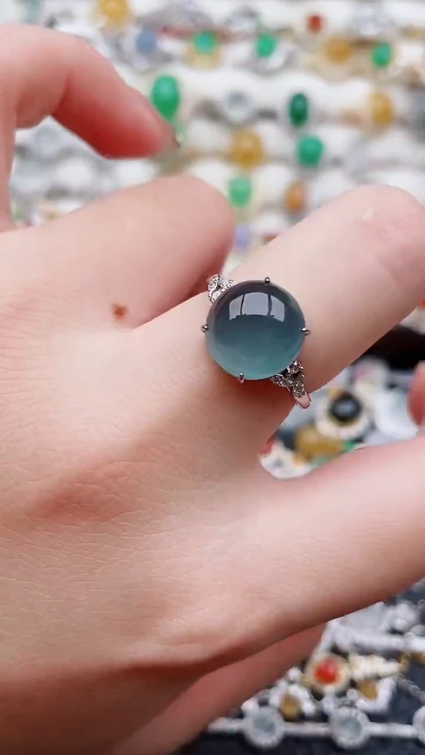 银S925镶嵌戒指翡翠47