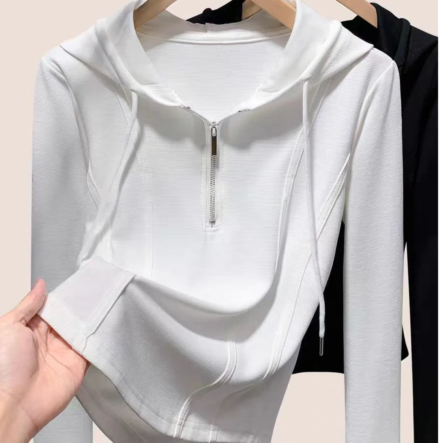 9798半拉链连帽高级百搭时尚洋气修身卫衣
