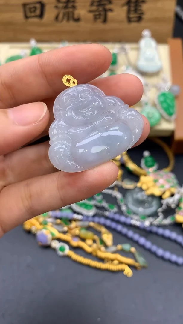 翡翠18K金镶嵌颈饰42-中国好珍宝
