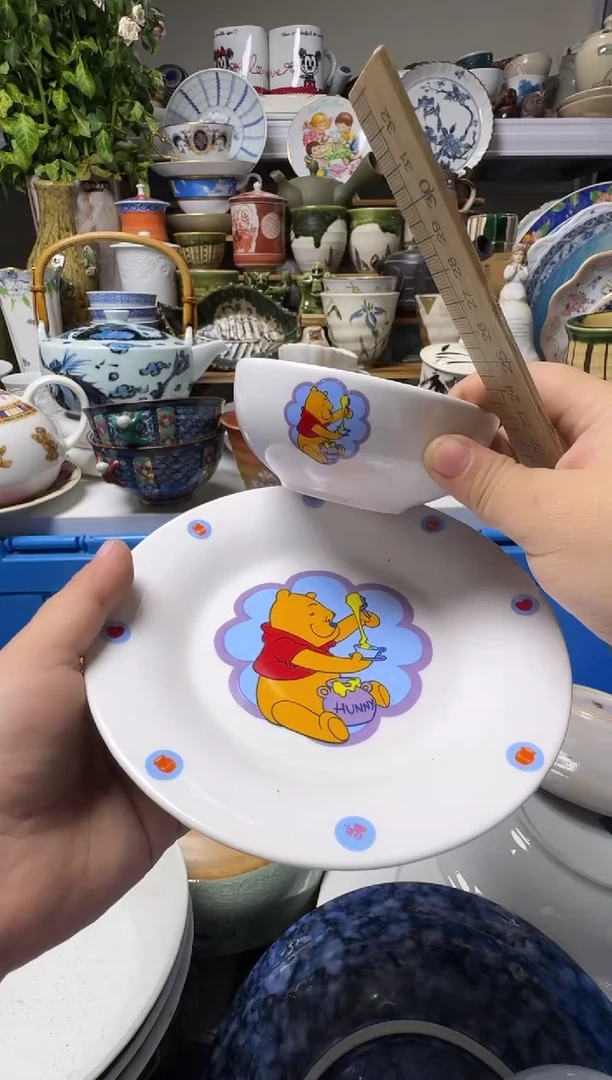 中古瓷器，默认微瑕-一碗一碟18米，051