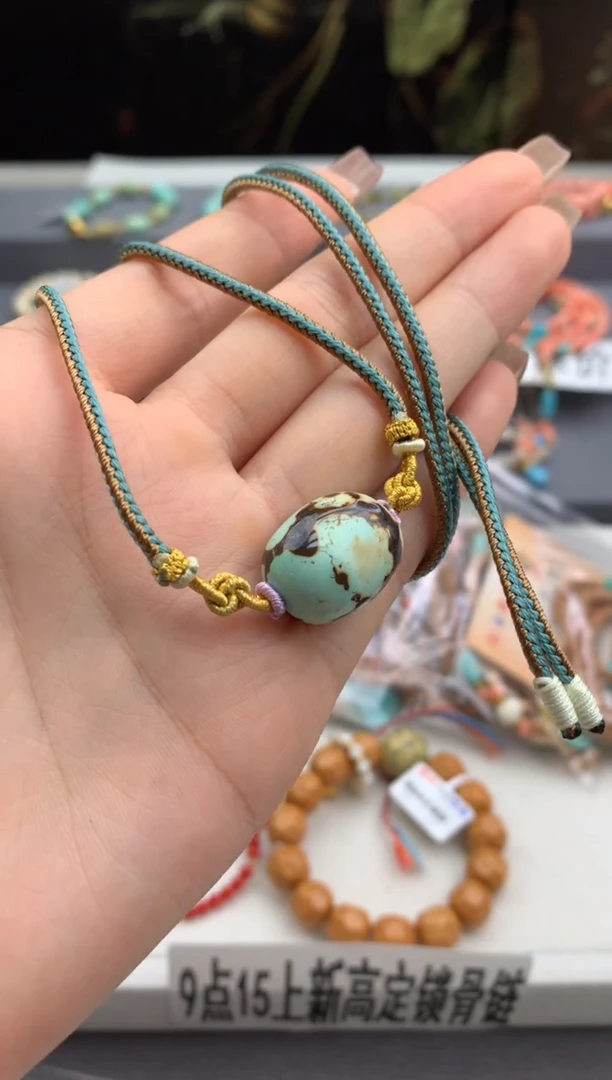 未镶嵌绿松石锁骨链洋.x138