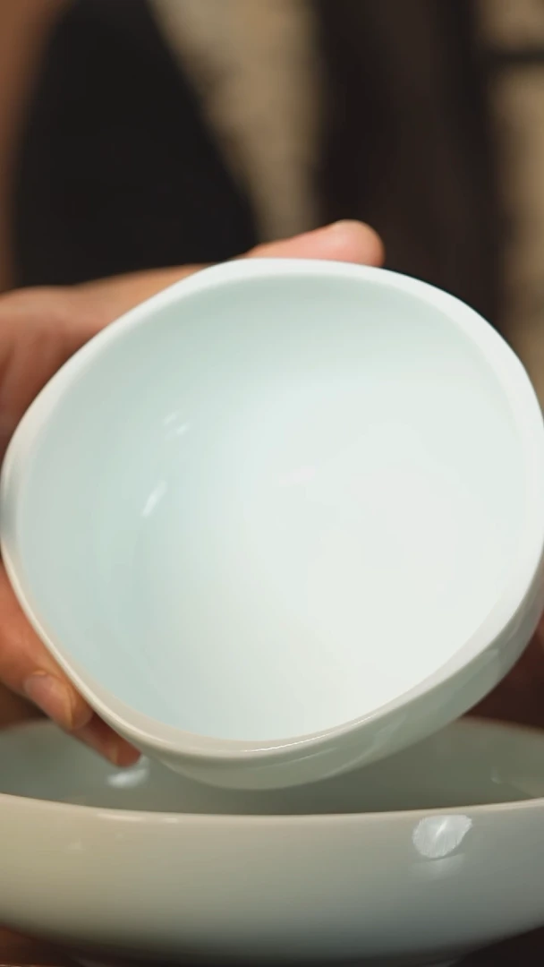 碗影青釉一碗一盘餐具套组