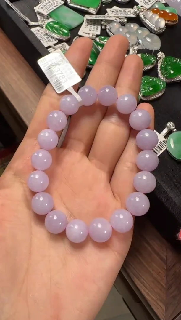 未镶嵌手串翡翠HA3783紫珠手串卡11