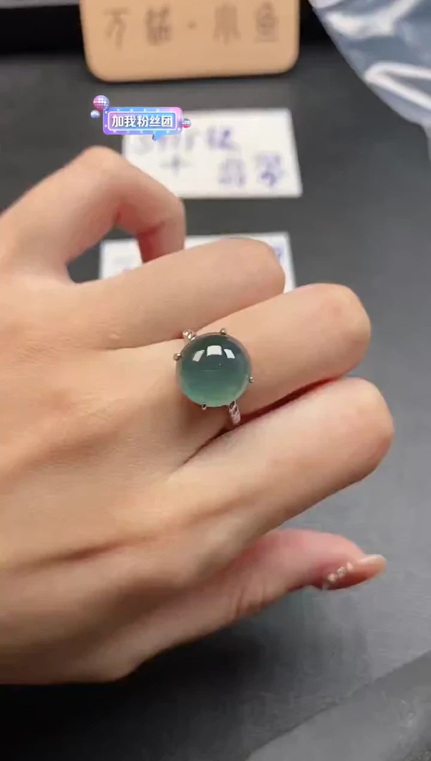 银S925镶嵌戒指翡翠51511