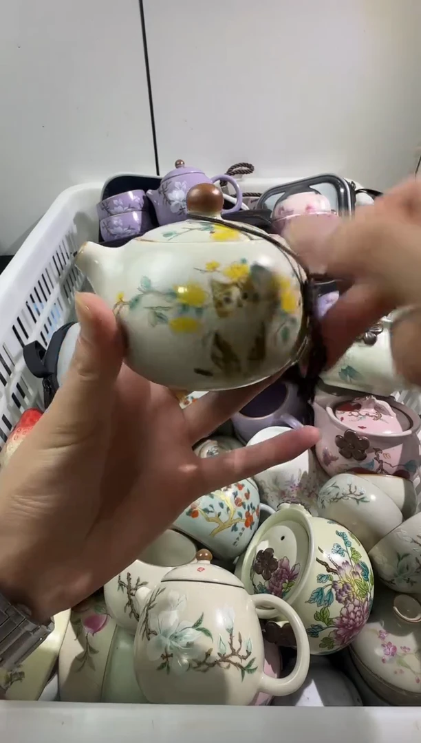 杯汝窑猫咪西施壶