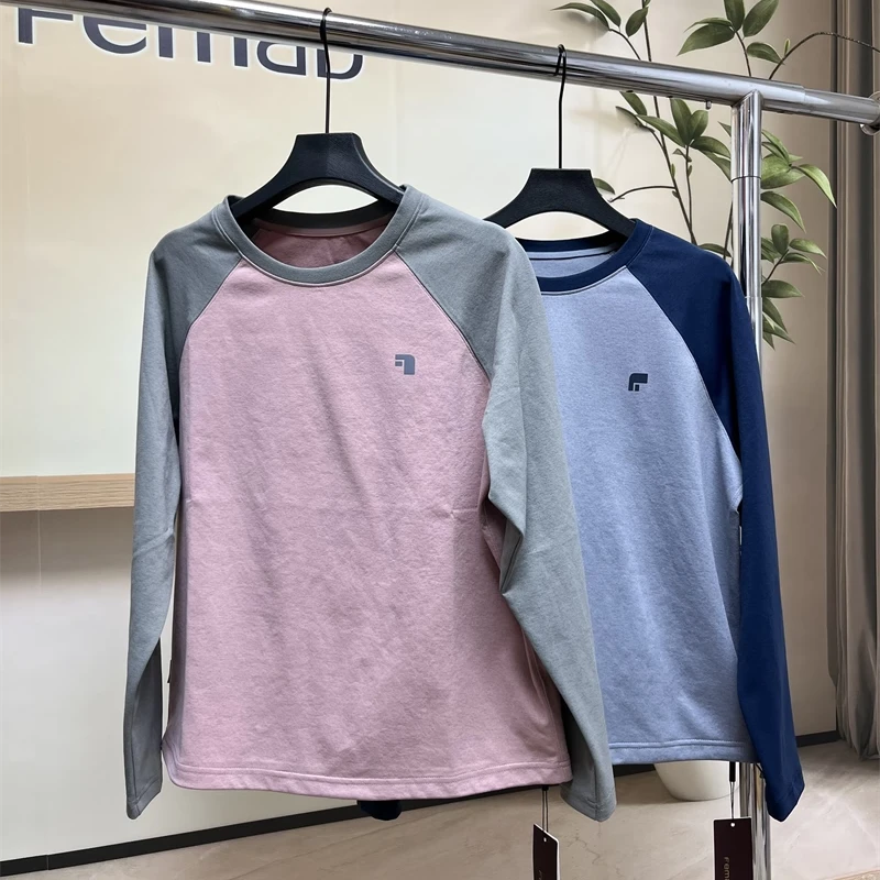 菲玛掂261021正品2026春季新款休闲卫衣拼色长袖T恤女上衣打底衫