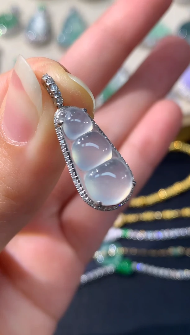 吊坠(不含链)18K金镶嵌翡翠 A568|3980