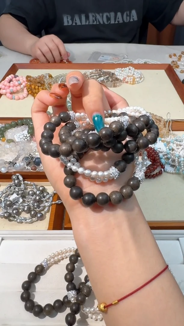 【闪购商品】淡水珍珠手绳未镶嵌A028木头珍珠假双圈设计款