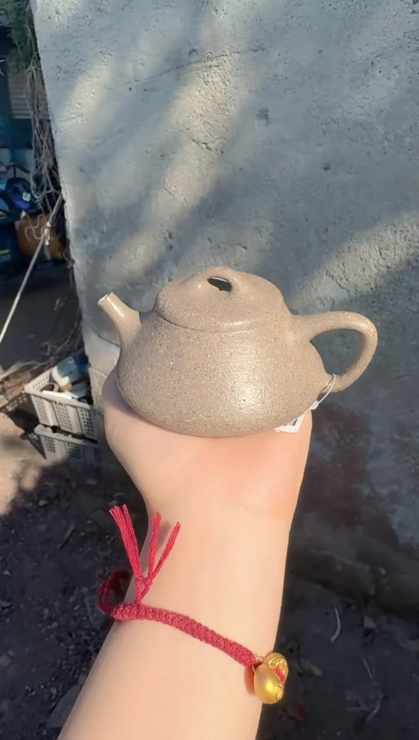 茶壶紫砂手磨粗砂青降坡石瓢