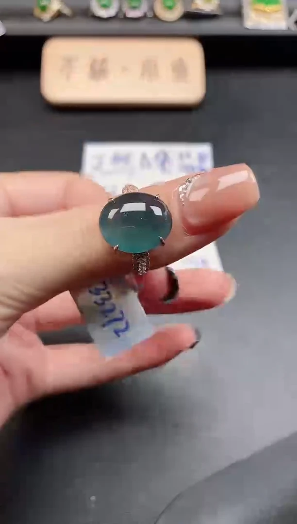 银S925镶嵌戒指翡翠51511
