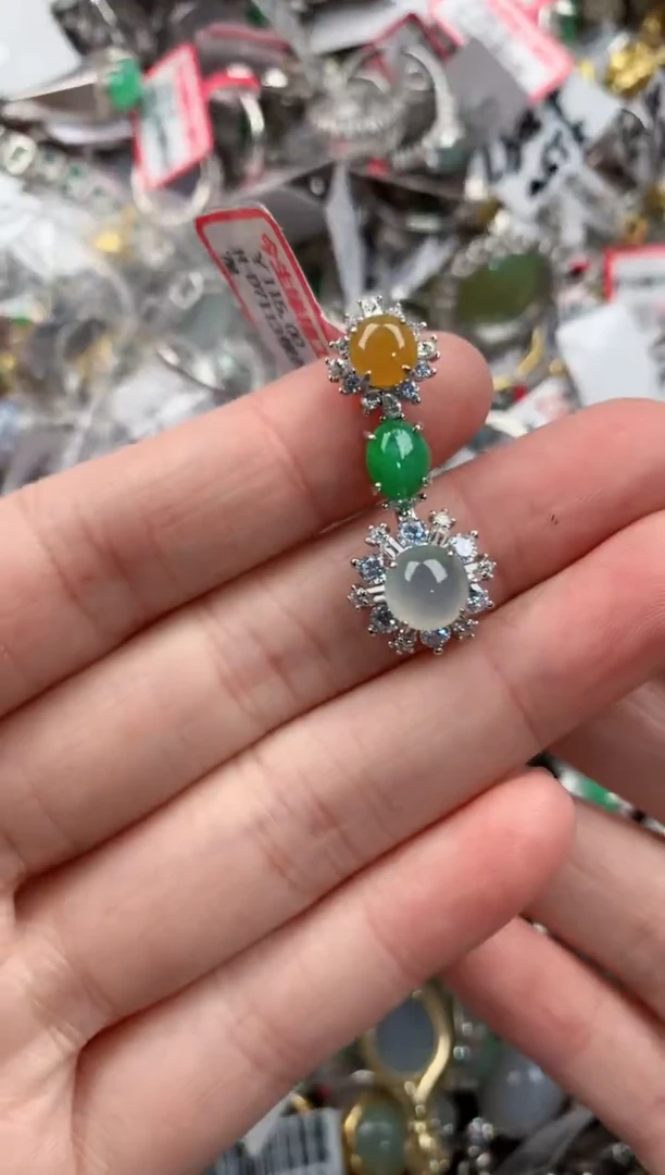 银S925镶嵌戒指翡翠888-----6