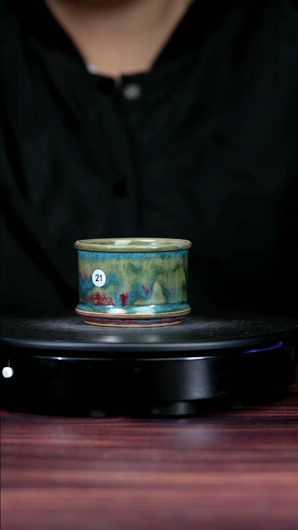 杯子瓷21#李盼龙一级品原矿钧瓷单竹节主人杯