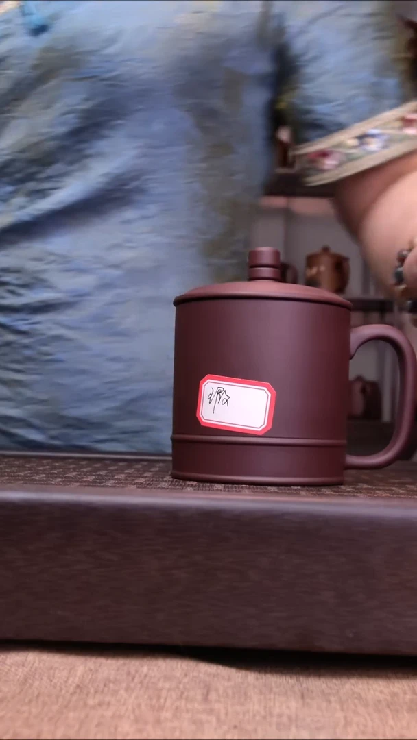 茶杯紫砂双线直筒光素杯微瑕