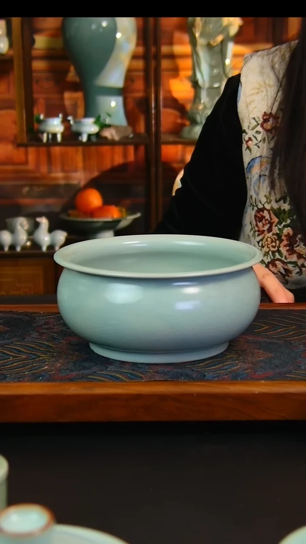 瓷片全手工茶洗，微瑕