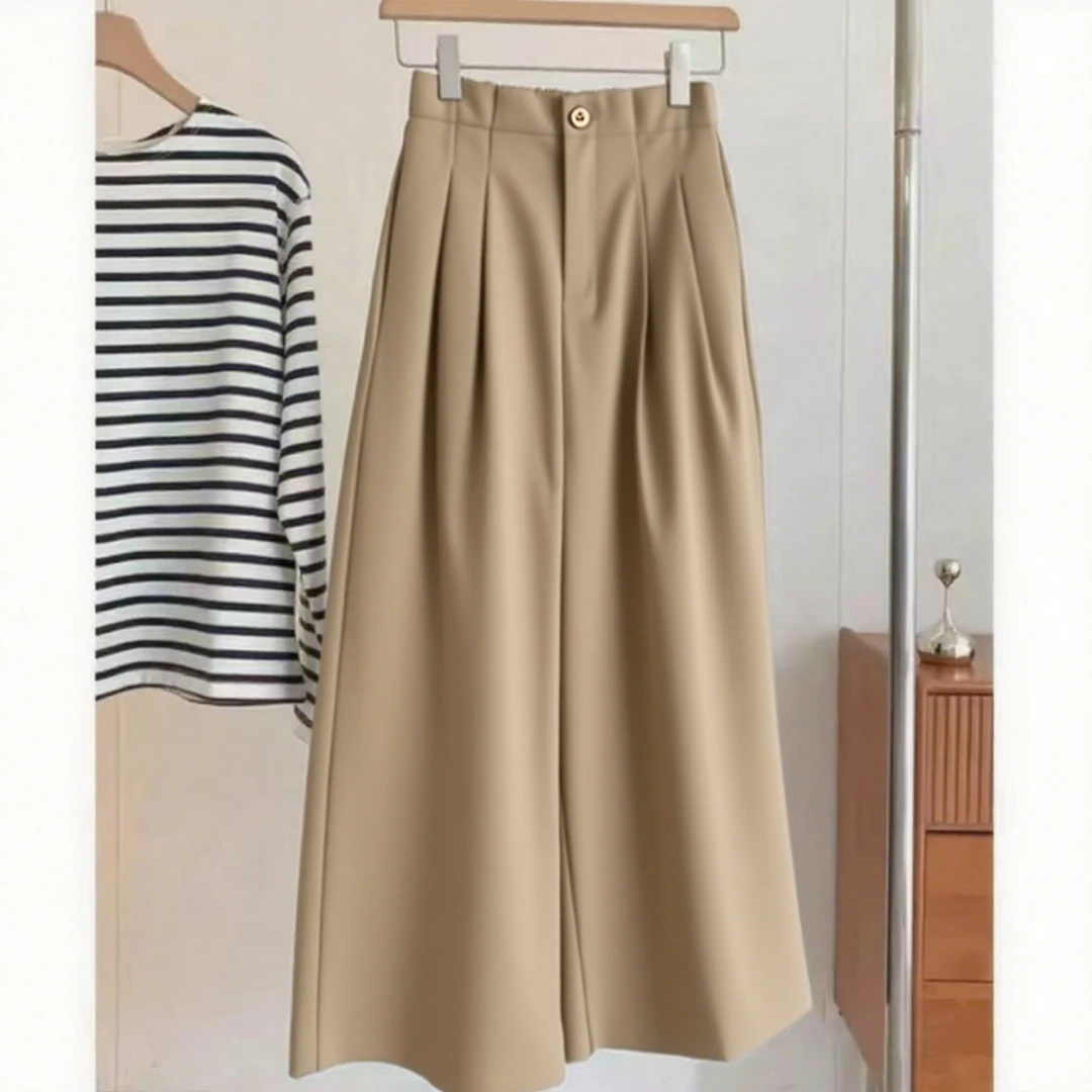 【现货+运费险】阔腿裤九分休闲裤夏季时尚韩版显瘦高腰西装百搭