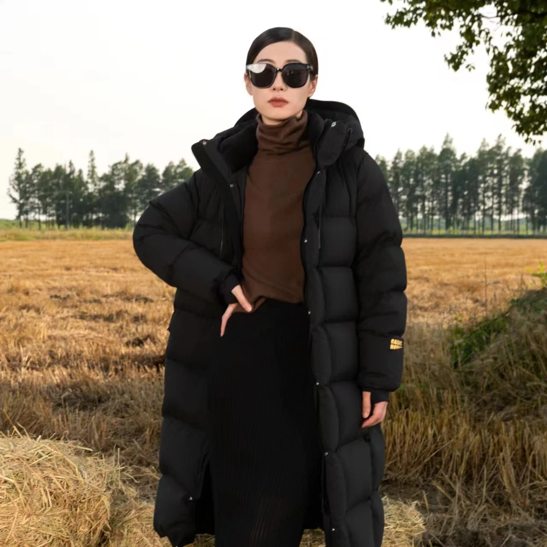 90鹅绒服长款女士宽松经典百搭秋冬时尚百家H-剪标-67363
