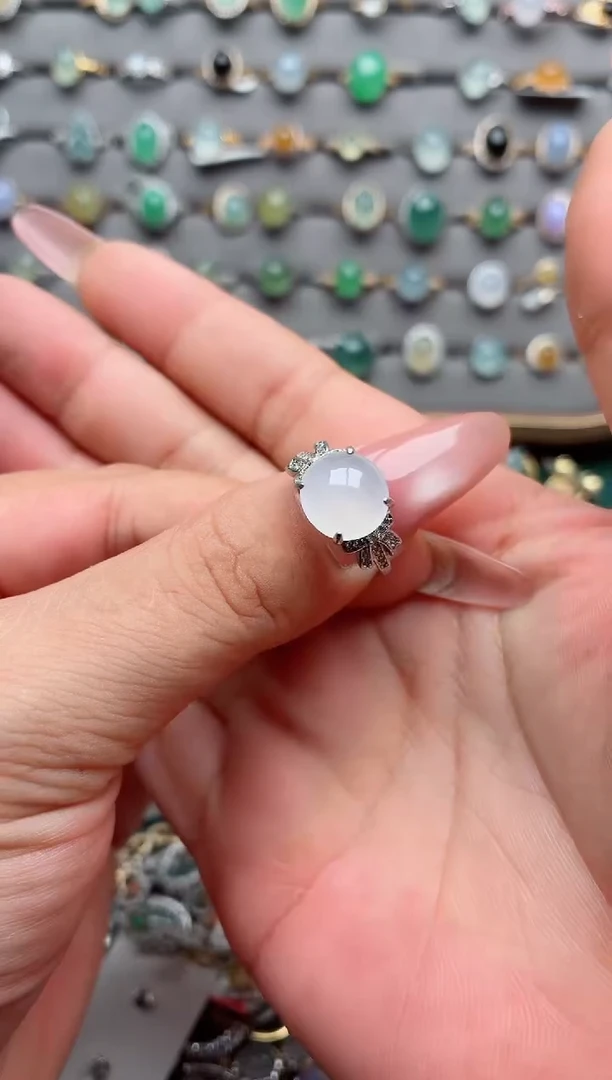 银S925镶嵌戒指翡翠.