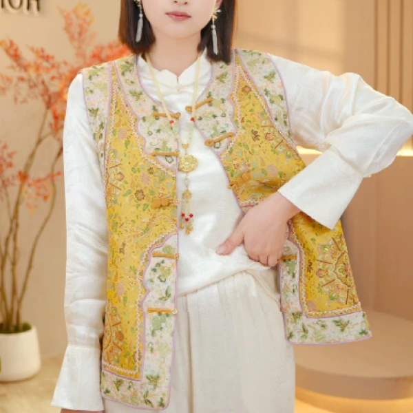 [锦绣]H6058新款高端宋锦重工国风马甲 412小雪