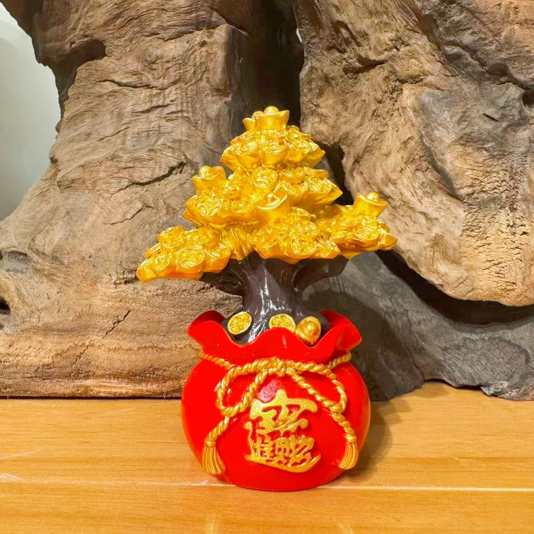 普陀山直发  盆满钵满招财进宝摇钱树BJ20002