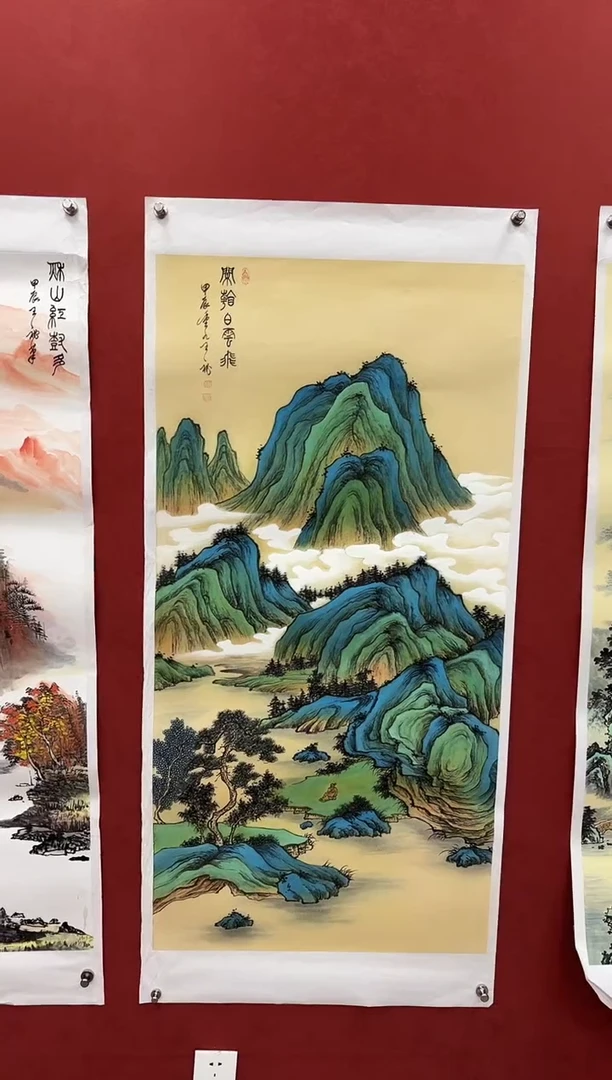 国画王秘老师国画作品白云飞