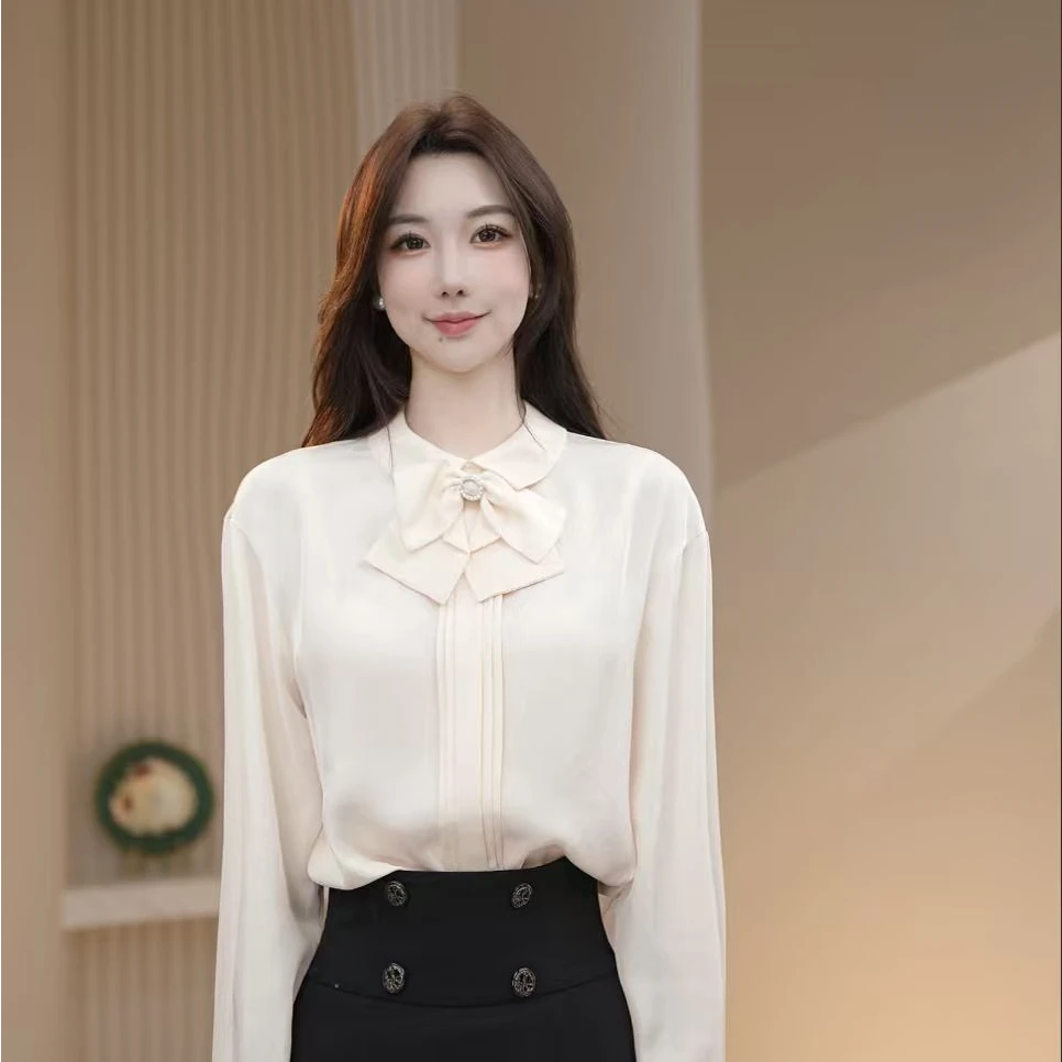 AMASS/阿玛施夏季新款衬衫上衣530087气质衬衣长袖白色时尚百搭